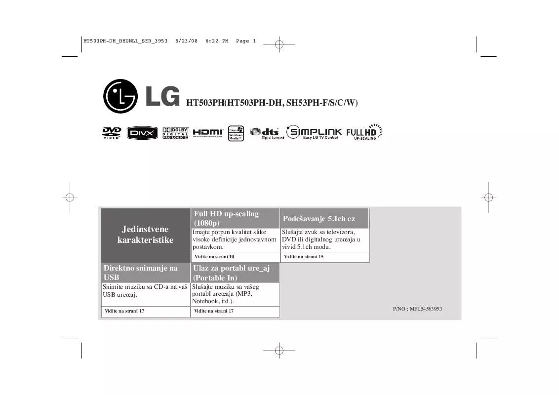 Mode d'emploi LG HT503PH