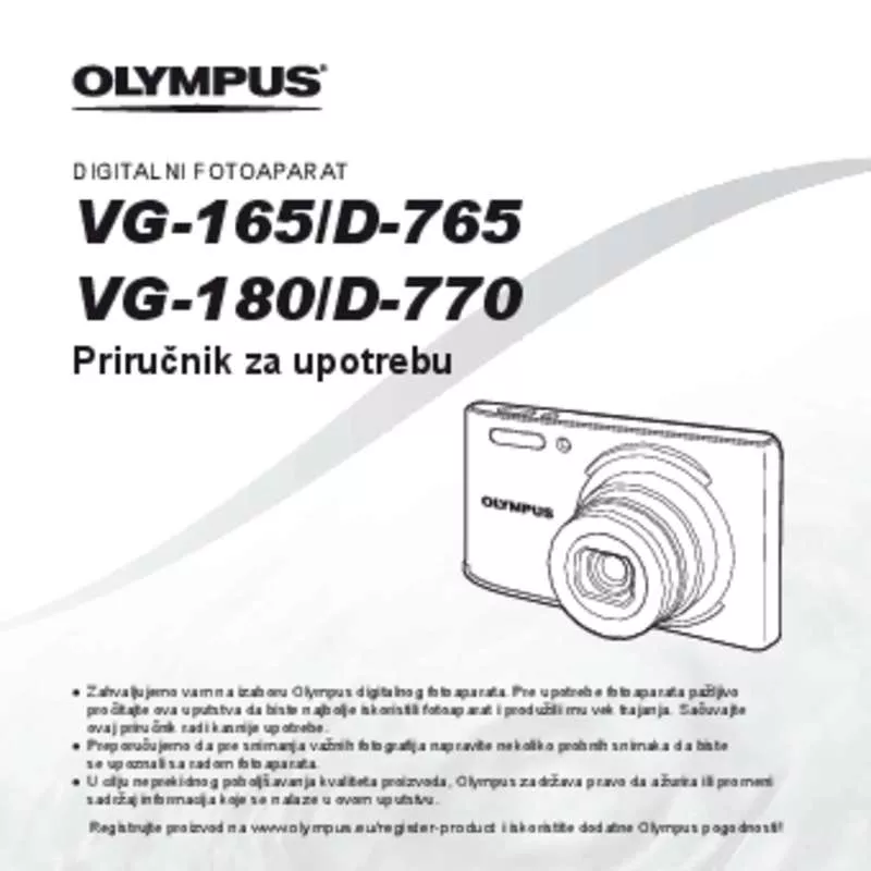 Mode d'emploi OLYMPUS VG-180