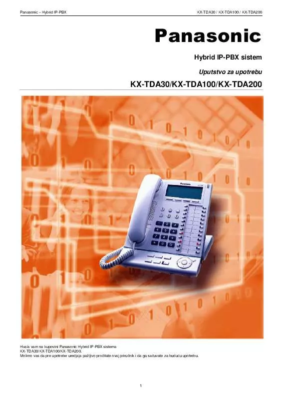 Mode d'emploi PANASONIC KX-TDA100
