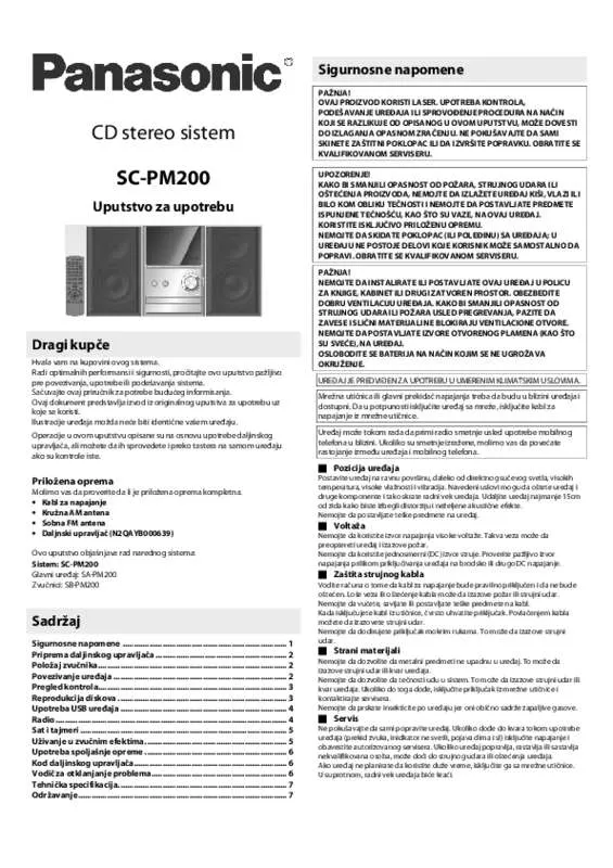 Mode d'emploi PANASONIC SC-PM200