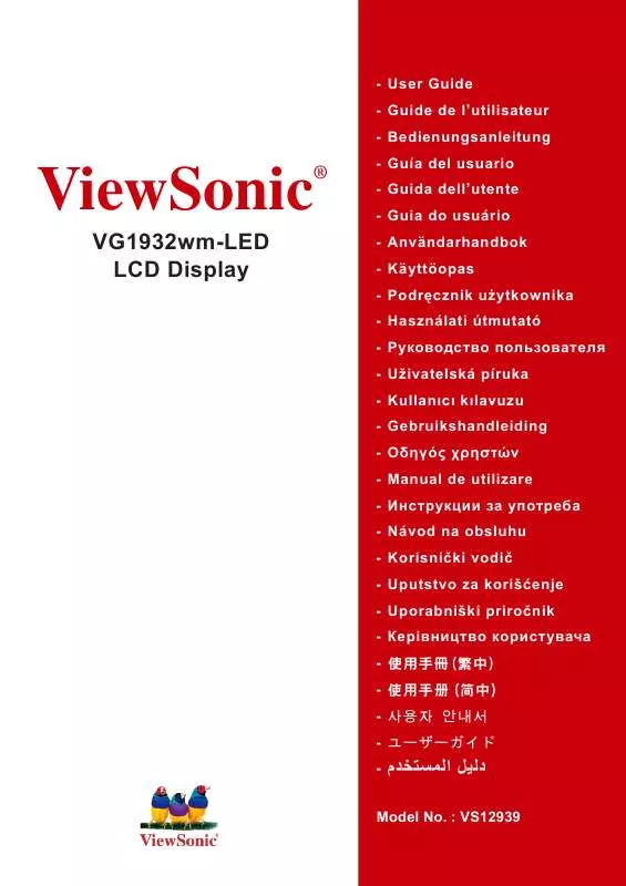 Mode d'emploi VIEWSONIC VG1932WM-LED