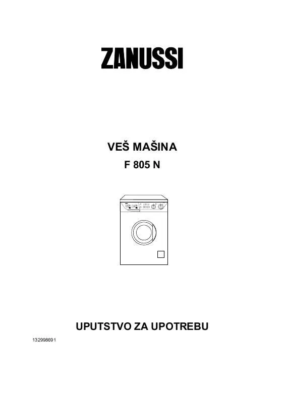 Mode d'emploi ZANUSSI F805
