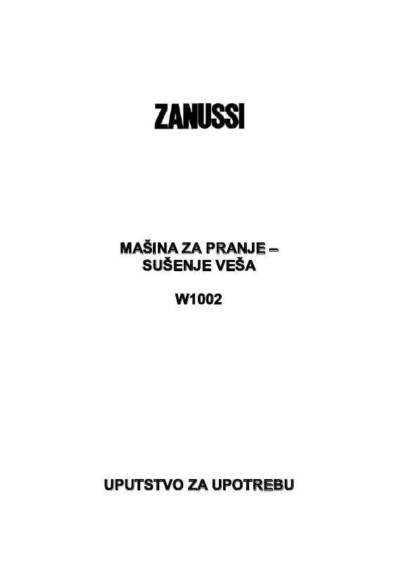Mode d'emploi ZANUSSI W1002