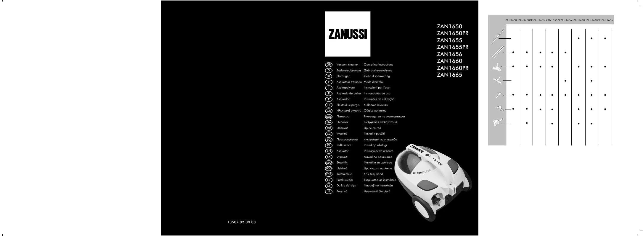 Mode d'emploi ZANUSSI ZAN1650PR