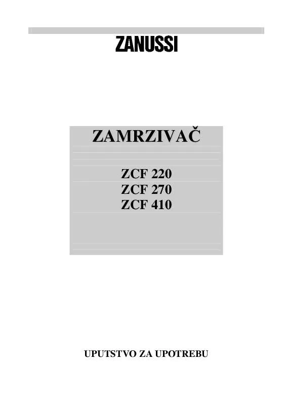 Mode d'emploi ZANUSSI ZCF270