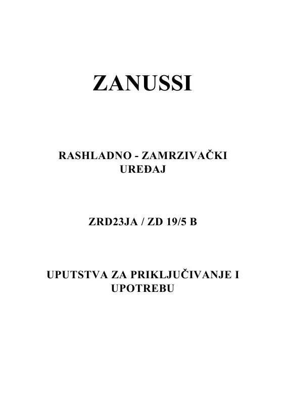 Mode d'emploi ZANUSSI ZD19/5B