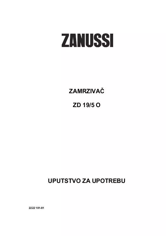 Mode d'emploi ZANUSSI ZD19/5O