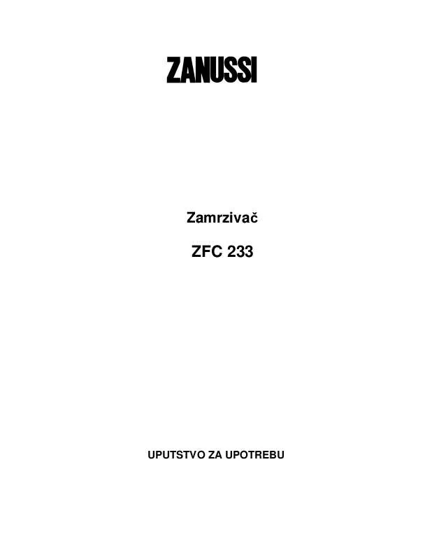 Mode d'emploi ZANUSSI ZFC233
