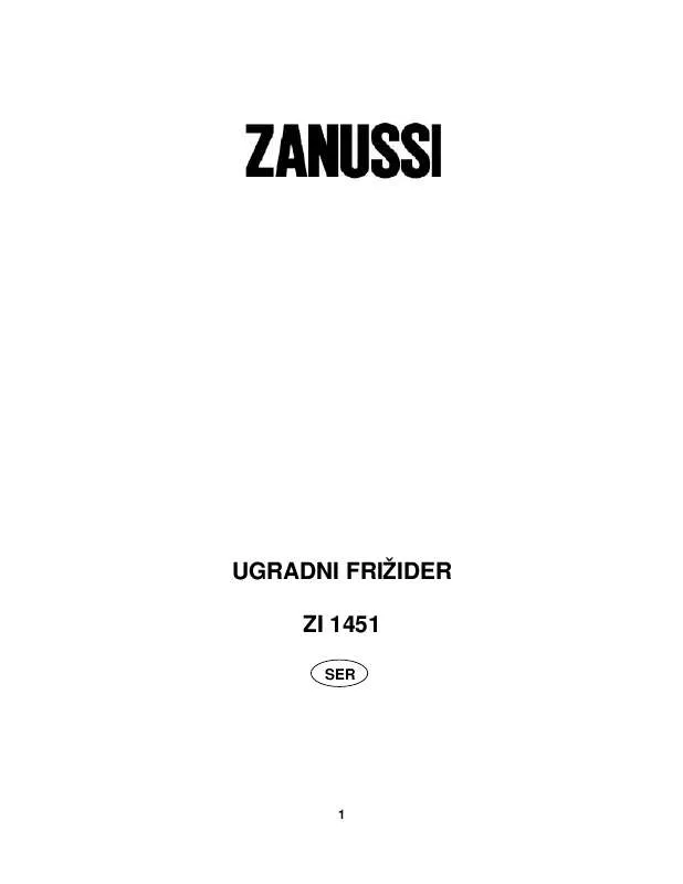 Mode d'emploi ZANUSSI ZI1451