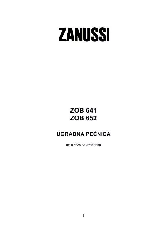 Mode d'emploi ZANUSSI ZOB652X