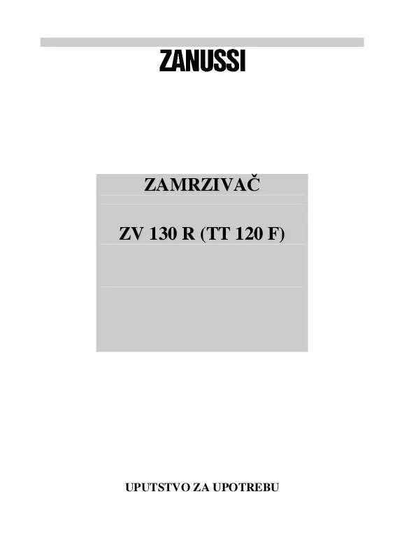 Mode d'emploi ZANUSSI ZV130R