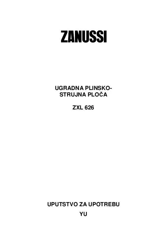 Mode d'emploi ZANUSSI ZXL626IX