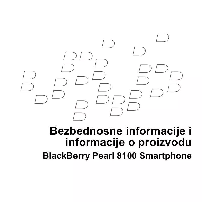 Mode d'emploi BLACKBERRY PEARL 8100