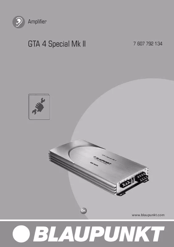 Mode d'emploi BLAUPUNKT GTA 4 SPECIAL MKII