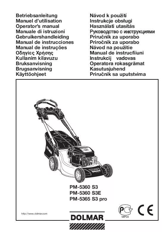 Mode d'emploi DOLMAR PM-5360 S3