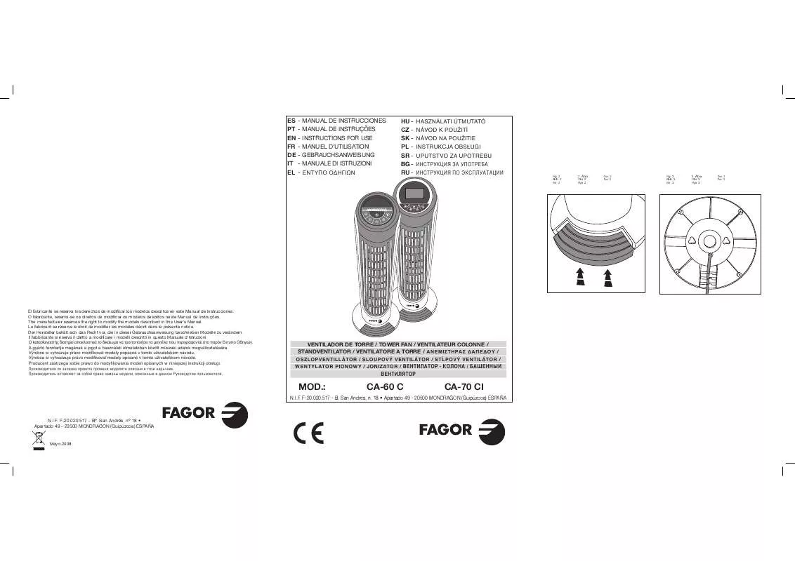 Mode d'emploi FAGOR CA-60 C