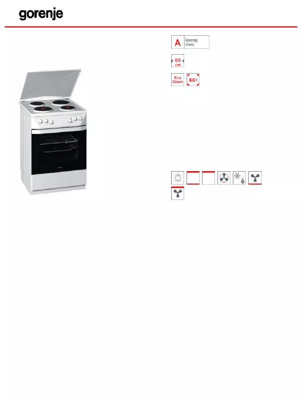 Mode d'emploi GORENJE E66103BW