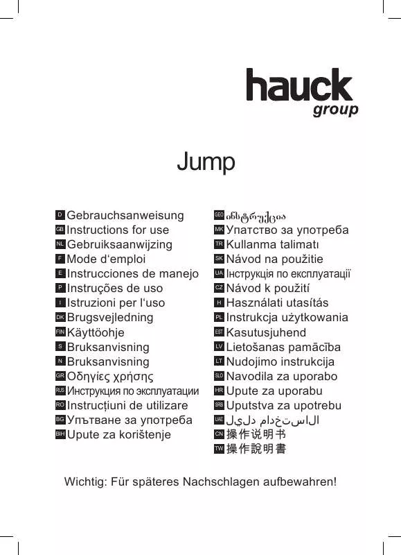 Mode d'emploi HAUCK JUMP