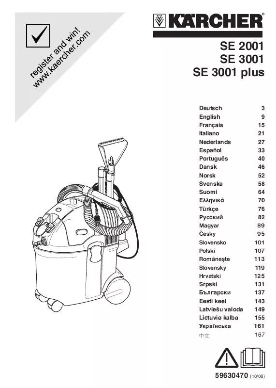 Mode d'emploi KARCHER SE 2001