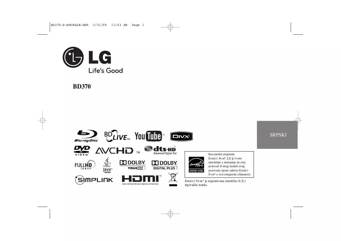 Mode d'emploi LG BD370