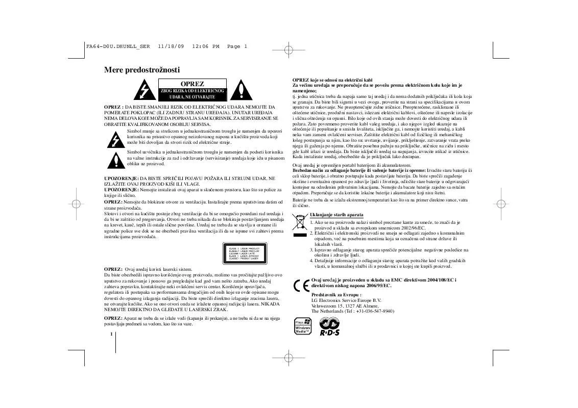 Mode d'emploi LG FA-64