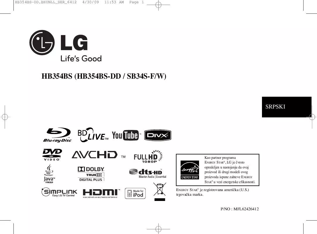 Mode d'emploi LG HB354BS