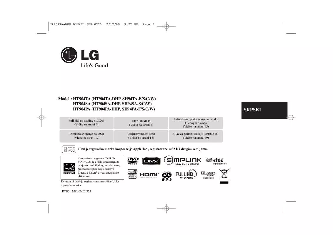 Mode d'emploi LG HT904TA