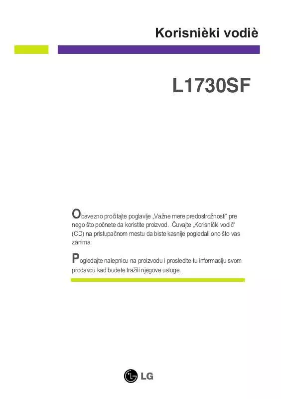 Mode d'emploi LG L1730SF