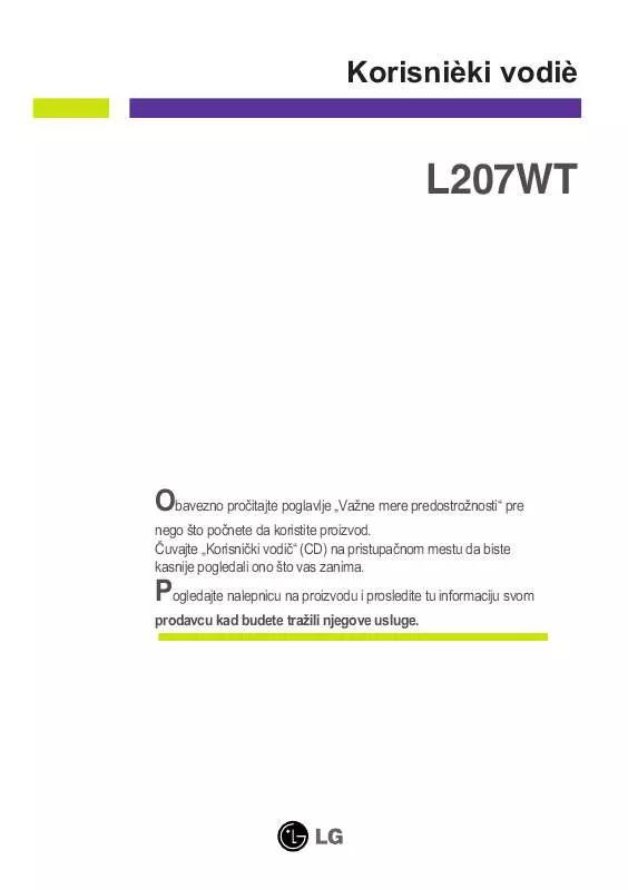 Mode d'emploi LG L207WT