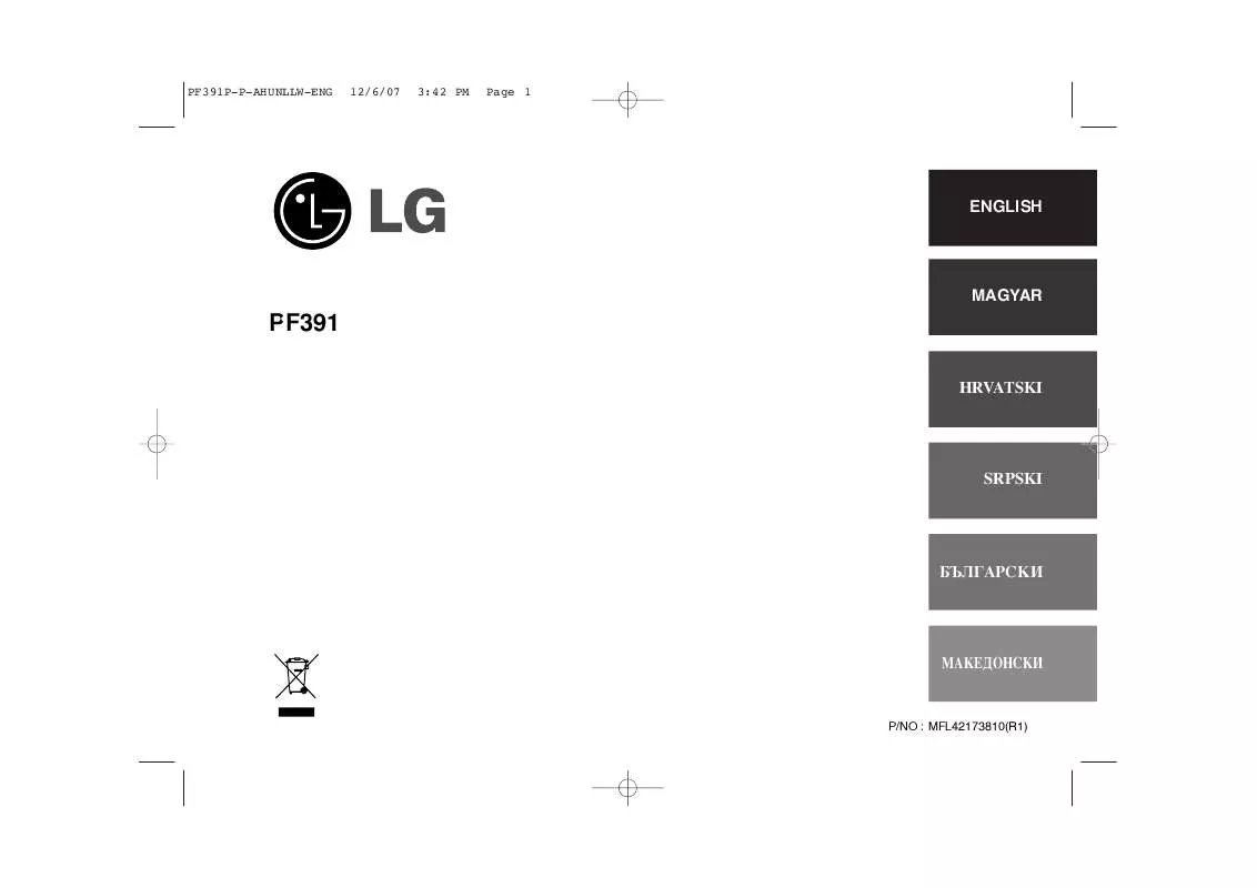 Mode d'emploi LG PF391