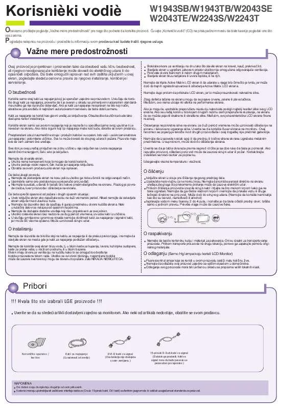 Mode d'emploi LG W1943SB