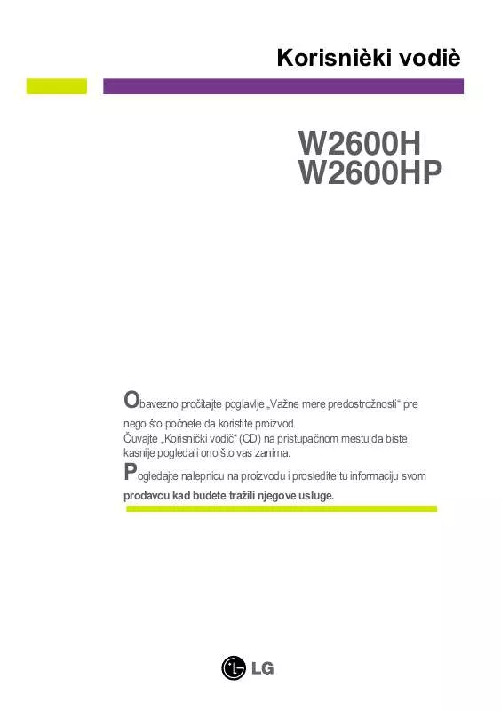 Mode d'emploi LG W2600H