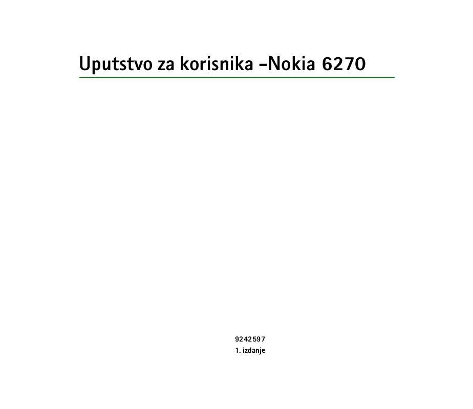 Mode d'emploi NOKIA 6270