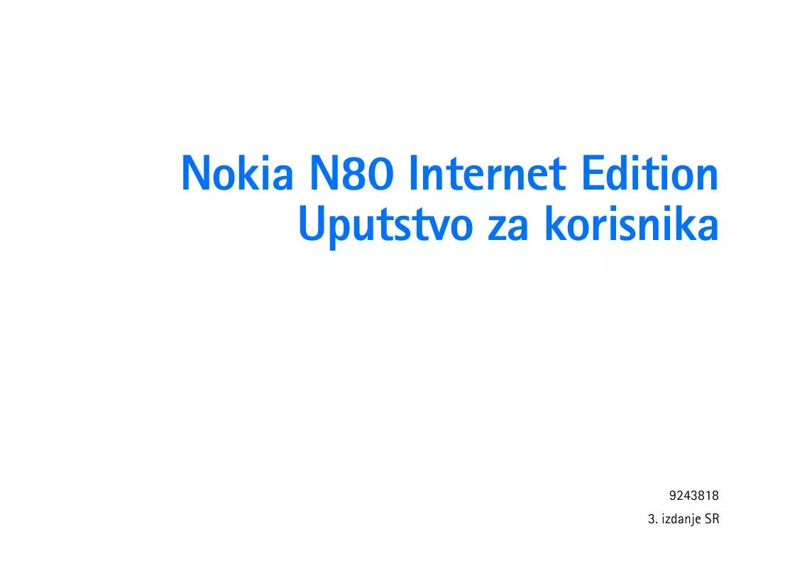 Mode d'emploi NOKIA N80-1 INTERNET EDITION