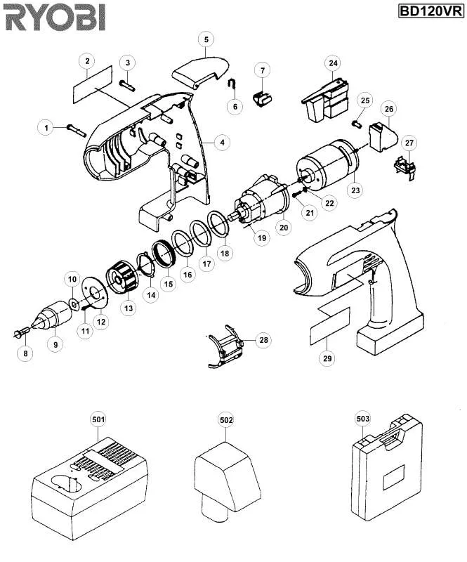 Mode d'emploi RYOBI BD120VR