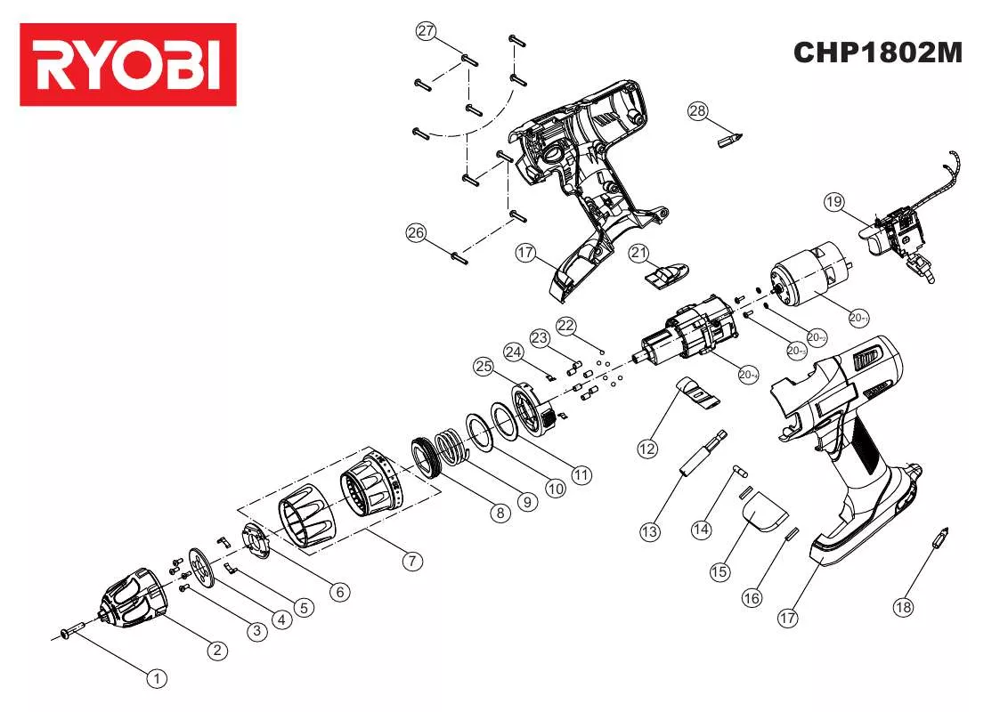 Mode d'emploi RYOBI CHP1802M