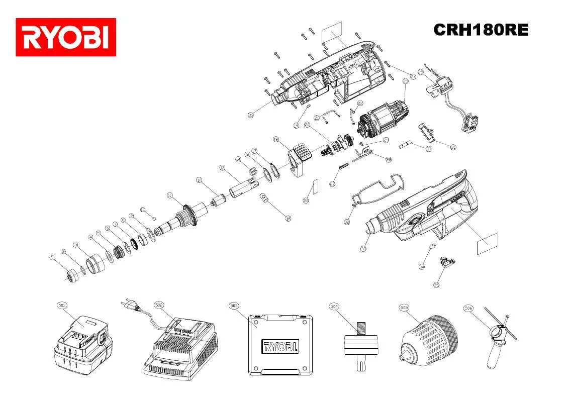 Mode d'emploi RYOBI CRH180RE