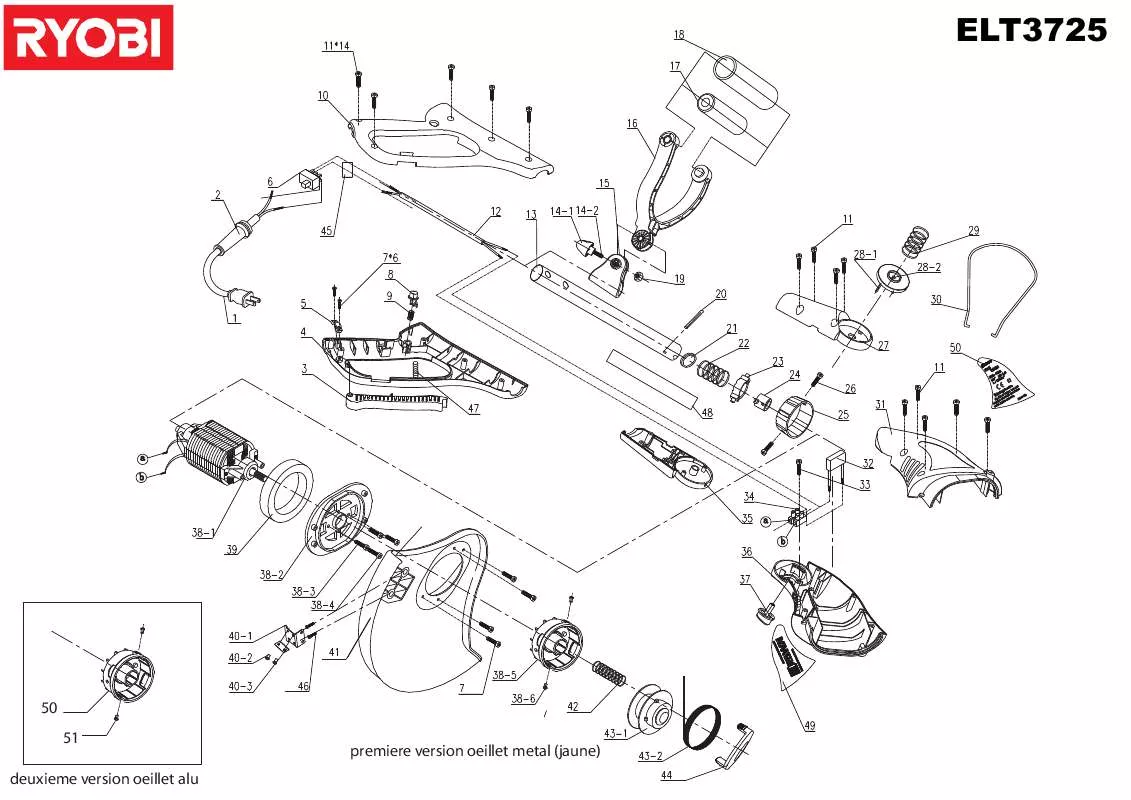 Mode d'emploi RYOBI ELT3725