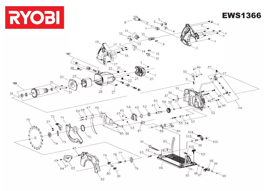 Mode d'emploi RYOBI EWS1366