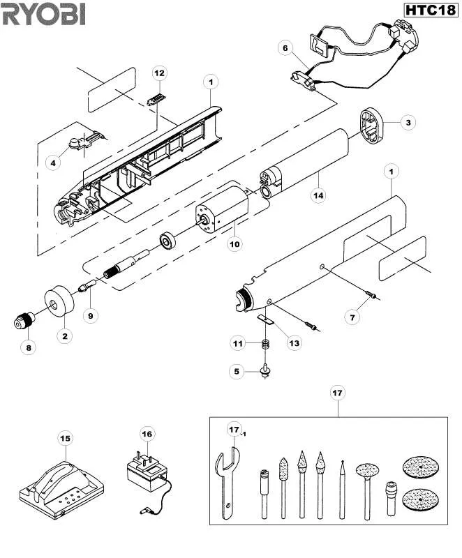 Mode d'emploi RYOBI HTC18