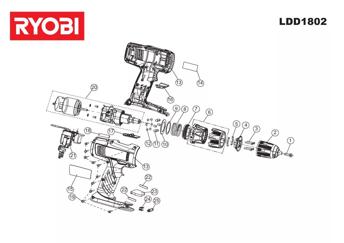 Mode d'emploi RYOBI LDD1802