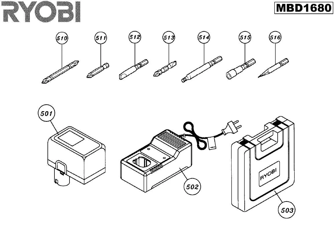 Mode d'emploi RYOBI MBD1680