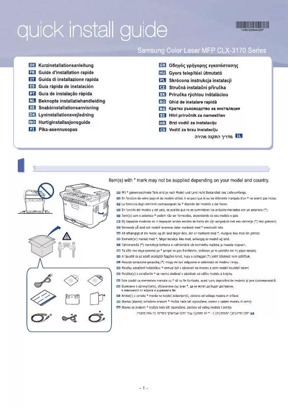 Mode d'emploi SAMSUNG CLX-3170FN