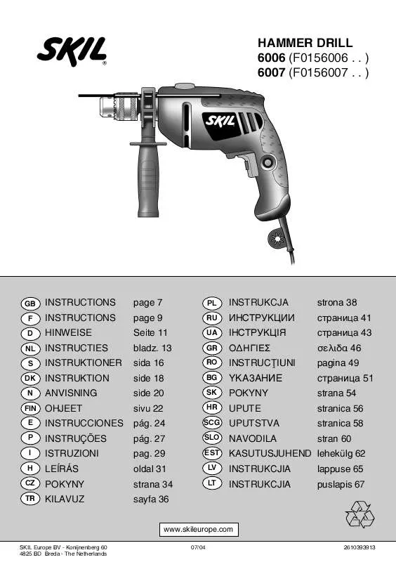 Mode d'emploi SKIL 6007