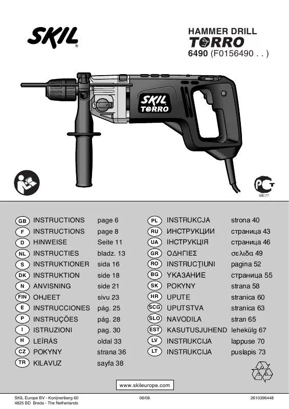 Mode d'emploi SKIL 6490