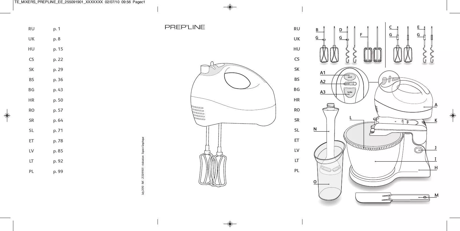 Mode d'emploi TEFAL PREPLINE