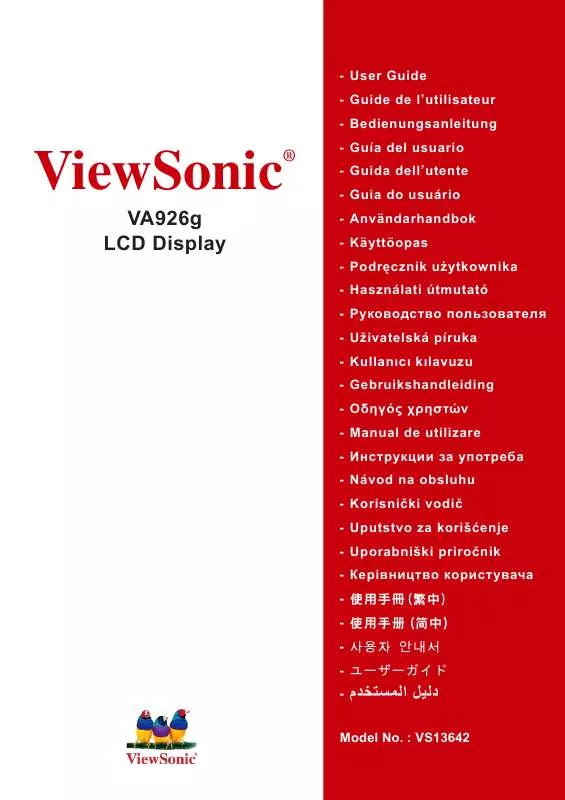 Mode d'emploi VIEWSONIC VA926G