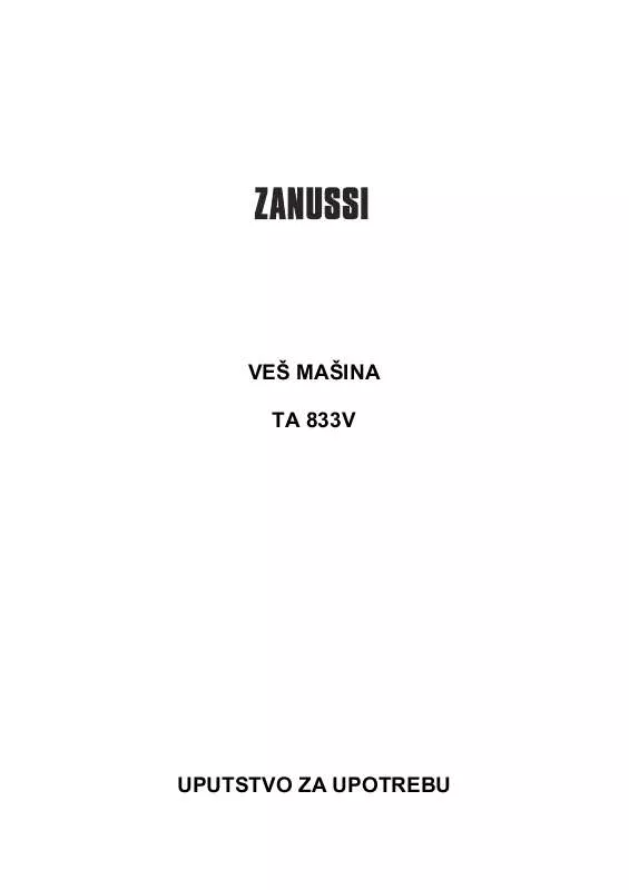 Mode d'emploi ZANUSSI TA833V