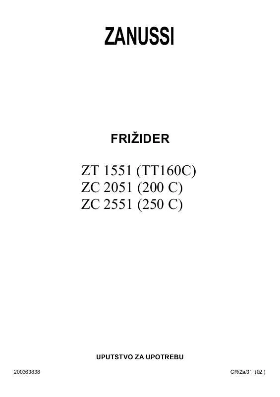 Mode d'emploi ZANUSSI ZC2051