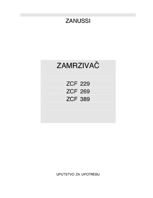 Mode d'emploi ZANUSSI ZCF389